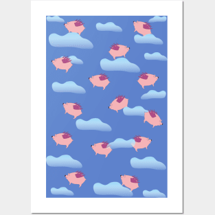 Flying pigs in the daytime Posters and Art